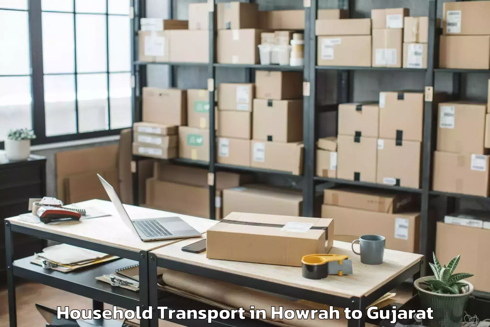 Book Howrah to Vadnagar Household Transport Online